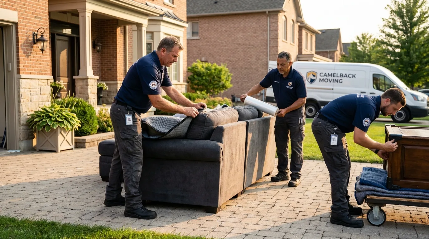 Large estate moving crew wrapping furniture in Clarksdale, MS