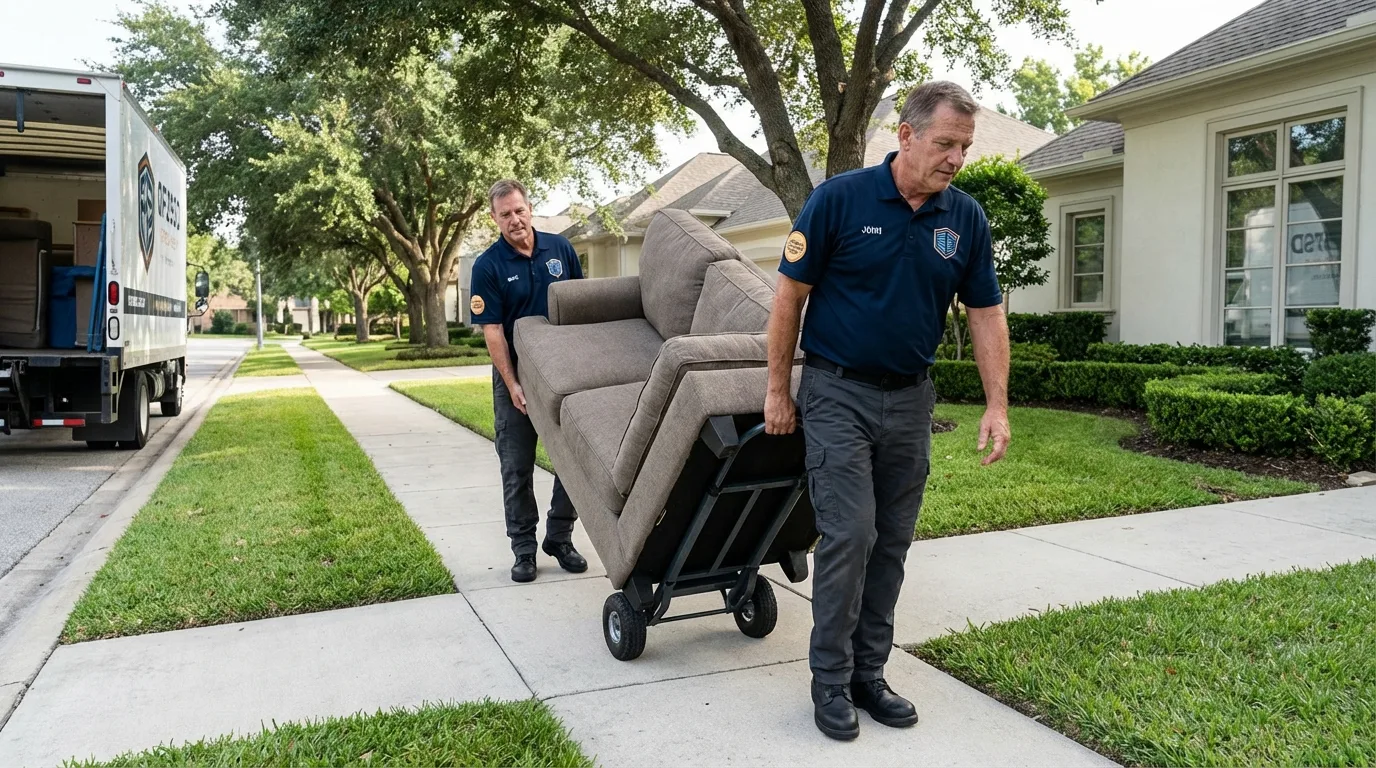 Local residential moving crew loading furniture in Clarksdale, MS